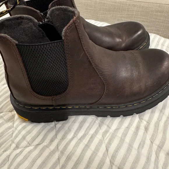 Dr. Martens Dark Brown Leather Zip Up Ankle Boots - Picture 3 of 6